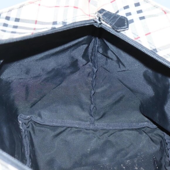 Burberrys Blue Label Tote Bag Nylon Beige Silver Auth ti3066 - Picture 12 of 16